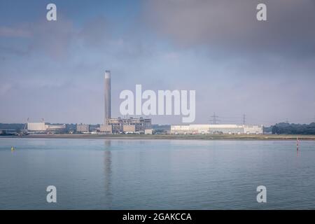 Fawley Disused Power Station, Hampshire, Inghilterra, Regno Unito Foto Stock