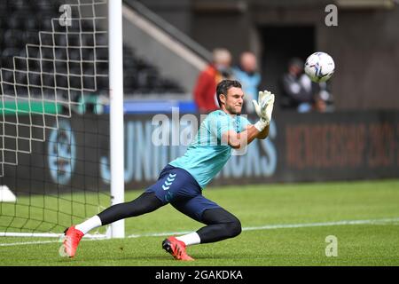 Alex McCarthy 1 di Southampton durante il riscaldamento pre-partita Foto Stock