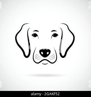 Ritratto di cane. Icona del cane line art. Illustrazione vettoriale. Illustrazione Vettoriale