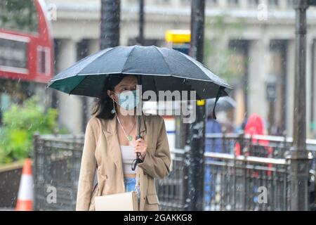 31 luglio 2021, Londra, UK. Più tempo piovoso da Londra Credit: graham mitchell/Alamy Live News