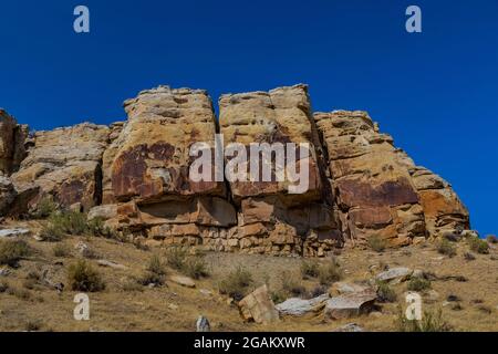 McKee Spring Petroglyph Site, Dinosaur National Monument, Utah, USA Foto Stock