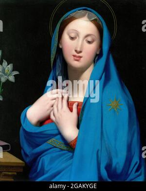 Ingres. Dipinto intitolato 'la Vergine dell'adozione' di Jean-Auguste-Dominique Ingres (1780-1867), olio su tela, 1858 Foto Stock