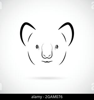 Ritratto di cute Koala Bear. Icona animale Line art. Illustrazione vettoriale. Illustrazione Vettoriale