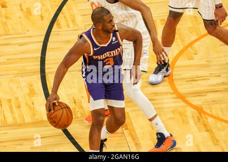 Orlando, Florida, USA, 23 marzo 2021, Phoenix Suns Chris Paul n. 3 all'Amway Center (Photo Credit: Marty Jean-Louis) Foto Stock