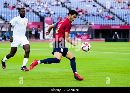 Tokyo, Giappone. 31 luglio 2021. Mikel MERINO (ESP) durante i Giochi Olimpici di Tokyo 2020, quarto finale di calcio maschile tra la Spagna e la Costa d'Avorio il 31 luglio 2021 allo Stadio Miyagi di Miyagi, Giappone - Foto Kishimoto/DPPI Credit: Independent Photo Agency/Alamy Live News Foto Stock