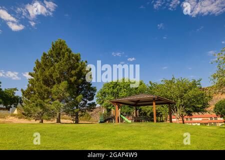 Vista soleggiata del Black Hill View Park nello Utah Foto Stock