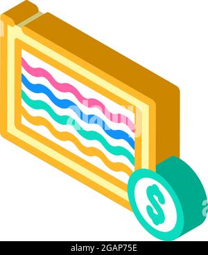 immagine gif arcobaleno dall'icona isometrica del gatto nyan Illustrazione Vettoriale