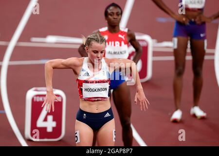 Tokyo, Giappone, 31 luglio 2021. Keely Hodgkinson del Team Gran Bretagna prima della Semifinale femminile di 800m il giorno 8 dei Giochi Olimpici di Tokyo 2020. Credit: Pete Dovgan/Speed Media/Alamy Live News. Credit: Pete Dovgan/Speed Media/Alamy Live News Foto Stock