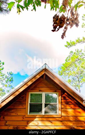 Peters Cabin è raffigurato nello storico Blakeley state Park, 26 giugno 2021, a Spanish Fort, Alabama. Foto Stock