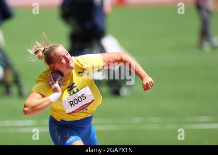 Tokyo, Giappone. 1 agosto 2021. ROOS Fanny (SWE) Atletica : Femminile Shot Put Final durante i Giochi Olimpici di Tokyo 2020 allo Stadio Nazionale di Tokyo, Giappone . Credit: Yohei Osada/AFLO SPORT/Alamy Live News Foto Stock