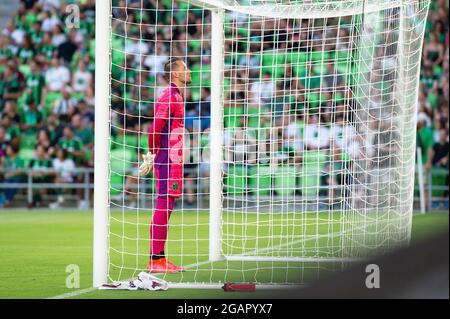 31 luglio 2021: Austin FC Brad Stuver Goalkeeper (41) in azione durante la partita MLS contro le rapide del Colorado allo stadio Q2. Austin, Texas. Mario Cantu/CSM Foto Stock