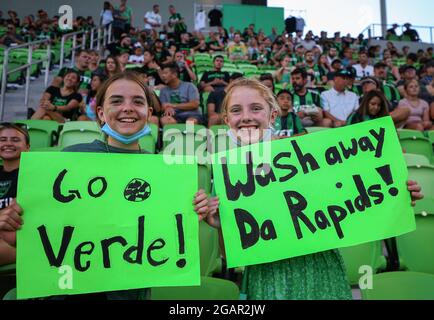 31 luglio 2021: I tifosi dell'Austin FC prima dell'inizio di una partita di calcio della Major League tra l'Austin FC e le rapide del Colorado il 31 luglio 2021 ad Austin, Texas. Colorado Rapids ha vinto 1-0. (Credit Image: © Scott Coleman/ZUMA Press Wire) Foto Stock