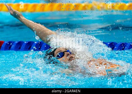 TOKYO, GIAPPONE - LUGLIO 29: Sharon Van Rouwendaal dei Paesi Bassi che gareggiano nelle donne 200m backstroke durante i Giochi Olimpici di Tokyo 2020 al Tokyo A. Foto Stock