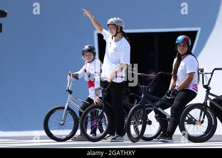 Minato Oike (JPN), 1 AGOSTO 2021 - Ciclismo : finale del Parco delle Donne di BMX Freestyle durante i Giochi Olimpici di Tokyo 2020 all'Ariake Urban Sports Park di Tokyo, Giappone. (Foto di Naoki Morita/AFLO SPORT) Foto Stock