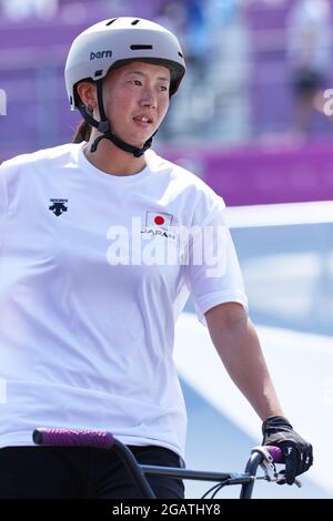 Minato Oike (JPN), 1 AGOSTO 2021 - Ciclismo : finale del Parco delle Donne di BMX Freestyle durante i Giochi Olimpici di Tokyo 2020 all'Ariake Urban Sports Park di Tokyo, Giappone. (Foto di Naoki Morita/AFLO SPORT) Foto Stock