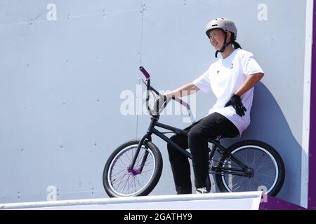 Minato Oike (JPN), 1 AGOSTO 2021 - Ciclismo : finale del Parco delle Donne di BMX Freestyle durante i Giochi Olimpici di Tokyo 2020 all'Ariake Urban Sports Park di Tokyo, Giappone. (Foto di Naoki Morita/AFLO SPORT) Foto Stock