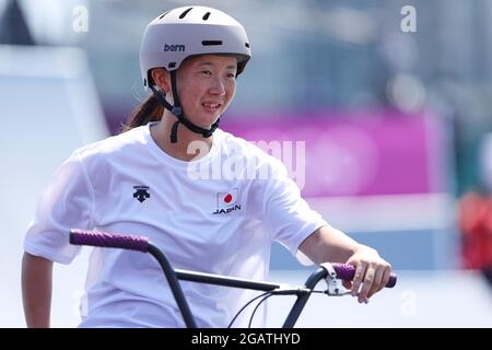 Minato Oike (JPN), 1 AGOSTO 2021 - Ciclismo : finale del Parco delle Donne di BMX Freestyle durante i Giochi Olimpici di Tokyo 2020 all'Ariake Urban Sports Park di Tokyo, Giappone. (Foto di Naoki Morita/AFLO SPORT) Foto Stock