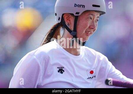 Minato Oike (JPN), 1 AGOSTO 2021 - Ciclismo : finale del Parco delle Donne di BMX Freestyle durante i Giochi Olimpici di Tokyo 2020 all'Ariake Urban Sports Park di Tokyo, Giappone. (Foto di Naoki Morita/AFLO SPORT) Foto Stock