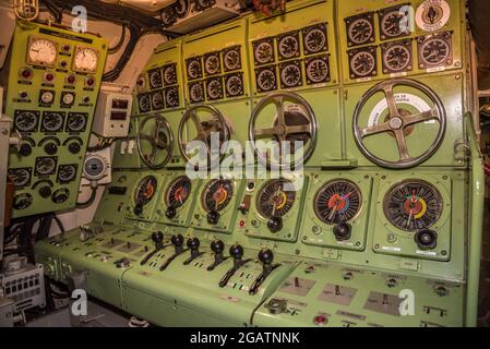 Den Helder, Paesi Bassi. 30 luglio 2021. L'interno di un sottomarino. Foto di alta qualità Foto Stock