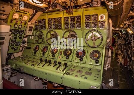Den Helder, Paesi Bassi. 30 luglio 2021. L'interno di un sottomarino. Foto di alta qualità Foto Stock