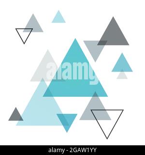 Astratto sfondo scandinavo da triangoli blu. Illustrazione vettoriale. Illustrazione Vettoriale