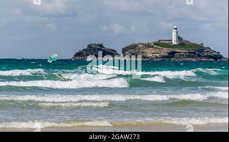 Altalena a Godrevy vicino a St.Ives nella Cornovaglia del Nord. REGNO UNITO. Presa il 25 giugno 2021. Foto Stock