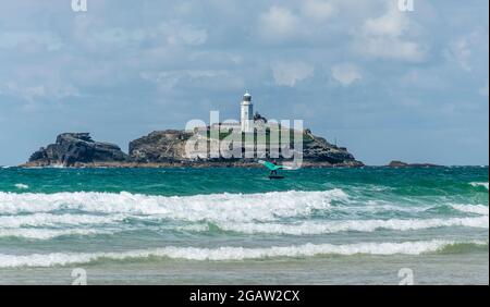 Altalena a Godrevy vicino a St.Ives nella Cornovaglia del Nord. REGNO UNITO. Presa il 25 giugno 2021. Foto Stock