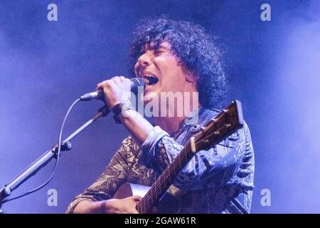 Andrea Appino (Zen Circus) durante titoloEvento, Concerto in Verucchio (RN), Italia, 29 luglio 2021 Foto Stock