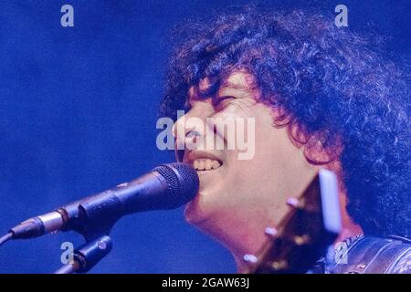 Andrea Appino (Zen Circus) durante titoloEvento, Concerto in Verucchio (RN), Italia, 29 luglio 2021 Foto Stock