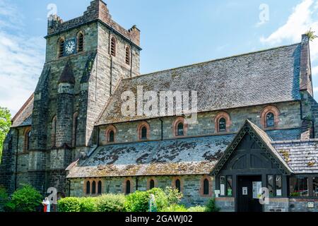 BETWS-Y-COED, GALLES - 02 LUGLIO 2021: La chiesa di Santa Maria di Betws-y-Coed è una chiesa parrocchiale anglicana attiva del Galles. Foto Stock