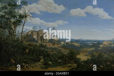 Titolo: Vista di Olinda, Brasile / Vista de Olinda Creatore: Frans Janszoon Data del messaggio: 1662 Medio: Olio su tela dimensioni: 107.5 x 172.5 cm Ubicazione: Rijksmuseum Amsterdam Foto Stock