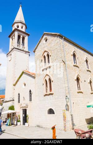 Chiesa cattolica di San Giovanni, Stari grad, città vecchia, Budva, Montenegro Foto Stock