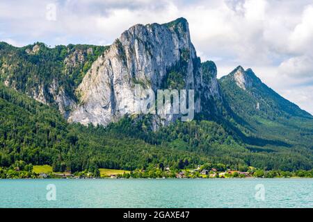 Österreich, Oberösterreich, Mondsee, Drachenwand Foto Stock