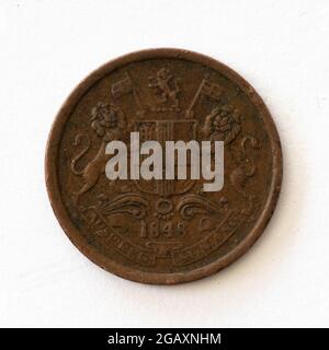 East India Company 1/12 (un dodicesimo) moneta Anna dal 1848 Foto Stock