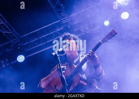 Andrea Appino (Zen Circus) durante titoloEvento, Concerto in Verucchio (RN), Italia, 29 luglio 2021 Foto Stock