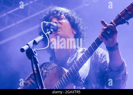 Andrea Appino (Zen Circus) durante titoloEvento, Concerto in Verucchio (RN), Italia, 29 luglio 2021 Foto Stock