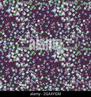 Motivo senza cuciture con minuscoli fiori multicolore, sfondo astratto con fiori carini Illustrazione Vettoriale