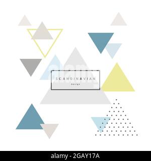 Moderno sfondo a triangolo astratto in stile scandinavo. Sfondo vettoriale. Illustrazione Vettoriale