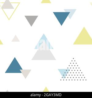 Moderno triangolo astratto senza cuciture in stile scandinavo. Sfondo vettoriale ricorrente. Illustrazione Vettoriale