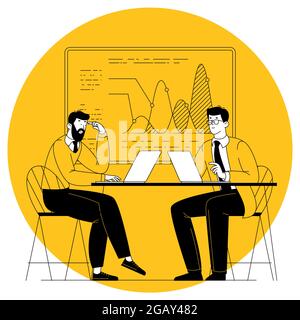 I manager stanno discutendo di questioni aziendali Illustrazione Vettoriale