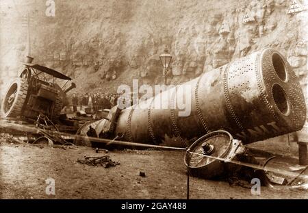 Incidente del motore di trazione a Glen, Waterfoot nel 1902 Foto Stock