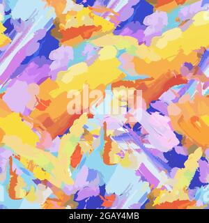 disegno astratto, nuvole al tramonto dipinte con vernice Illustrazione Vettoriale