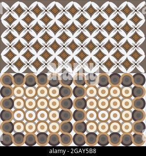 Collezione di illustrazione sfondo. Batik vettore indonesiano con luce marrone Illustrazione Vettoriale