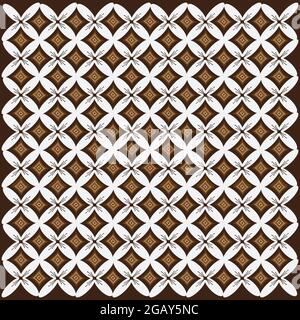 Collezione di illustrazione sfondo. Batik vettore indonesiano con luce marrone Illustrazione Vettoriale