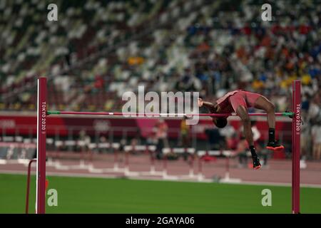 1 agosto 2021; Stadio Olimpico di Tokyo, Giappone: Tokyo 2020 Giochi olimpici estivi 9° giorno; finale di salto alto Mens; BARSHIM Mutaz Ssa (QAT) Foto Stock