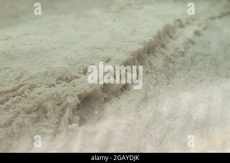 Dettaglio astratto del merluzzo crudo essiccato e salato Foto Stock