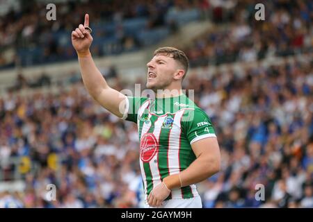 Leeds, Regno Unito. 01 agosto 2021. Emerald Headingley Stadium, Leeds, West Yorkshire, 1 agosto 2021. Betfred Super League - Leeds Rhinos vs Lupi di Warrington George Williams of Warrington Lupi. Credit: Touchinepics/Alamy Live News Foto Stock