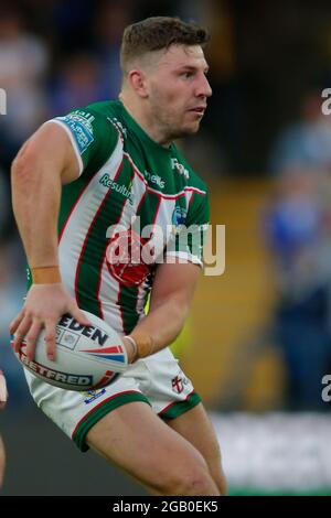 Leeds, Regno Unito. 01 agosto 2021. Emerald Headingley Stadium, Leeds, West Yorkshire, 1 agosto 2021. Betfred Super League - Leeds Rhinos vs Lupi di Warrington George Williams of Warrington Lupi Credit: Touchlinepics/Alamy Live News Foto Stock