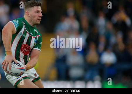 Leeds, Regno Unito. 01 agosto 2021. Emerald Headingley Stadium, Leeds, West Yorkshire, 1 agosto 2021. Betfred Super League - Leeds Rhinos vs Lupi di Warrington George Williams of Warrington Lupi Credit: Touchlinepics/Alamy Live News Foto Stock