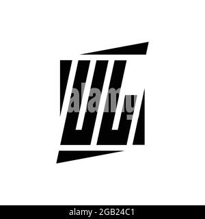 Monogramma UL Logo con modello di design moderno isolato su sfondo bianco Illustrazione Vettoriale